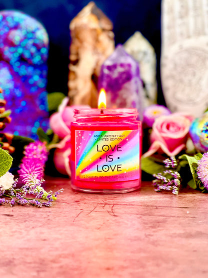 Love is Love Pride Candle ~ LGBTQIA+ Candle, Pride Candle, Pride Rainbow candle, LGBTQ candle, Anita Apothecary