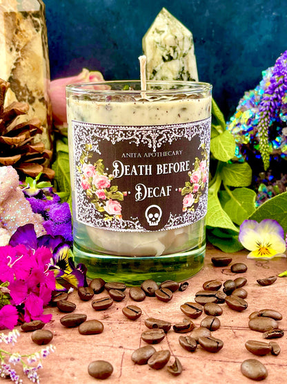 Death before Decaf Coffee Candle ~ Anita Apothecary, Coffee candle, Espresso candle, Barista gift, coffee lover gifts, Coffee Addict, Coffee