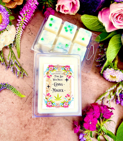 Canna Magick Melts ~ Anita Apothecary, Witchy Wax Melts, Cute Wax Melts, Cannabis Wax Melts, Snap Bar Wax