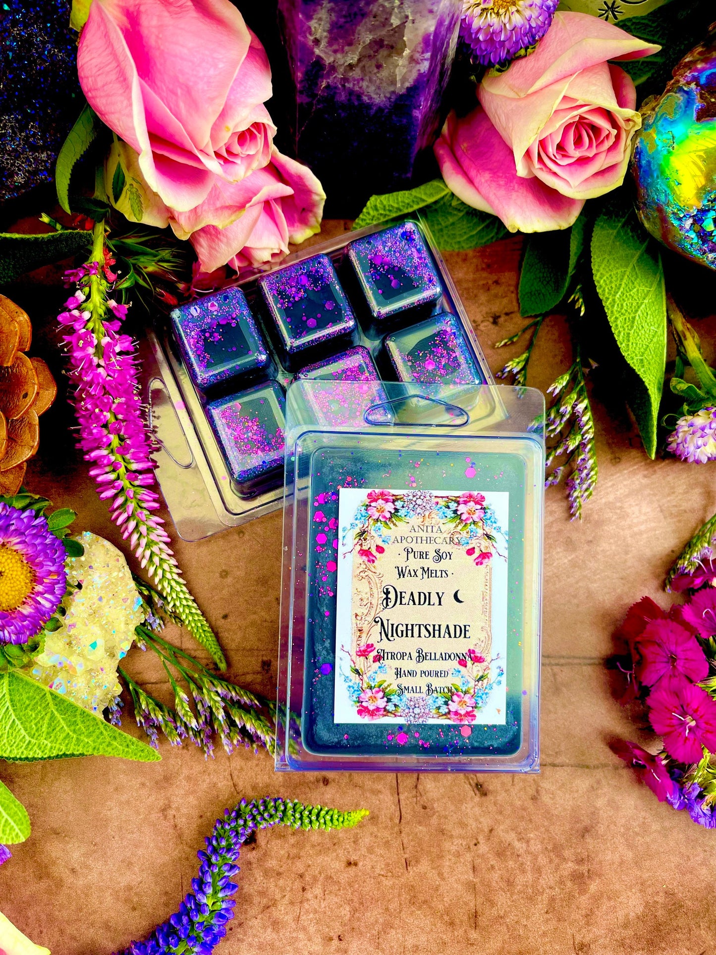 Deadly Nightshade Belladonna Magick Melts ~ Anita Apothecary, Witchy Wax Melts, Wax Melts, Snap Bar Wax