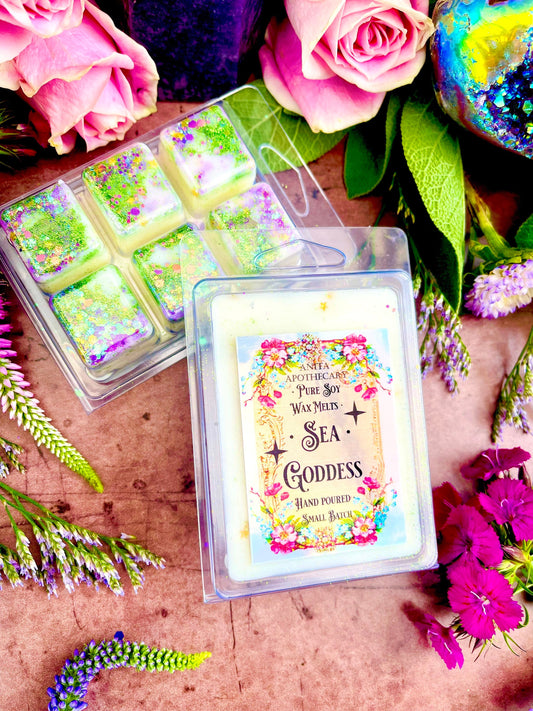 Sea Goddess Mermaid Crystal Magick Melts ~ Anita Apothecary, Witchy Wax Melts, Wax Melts, Snap Bar Wax, Mermaid Wax Melts