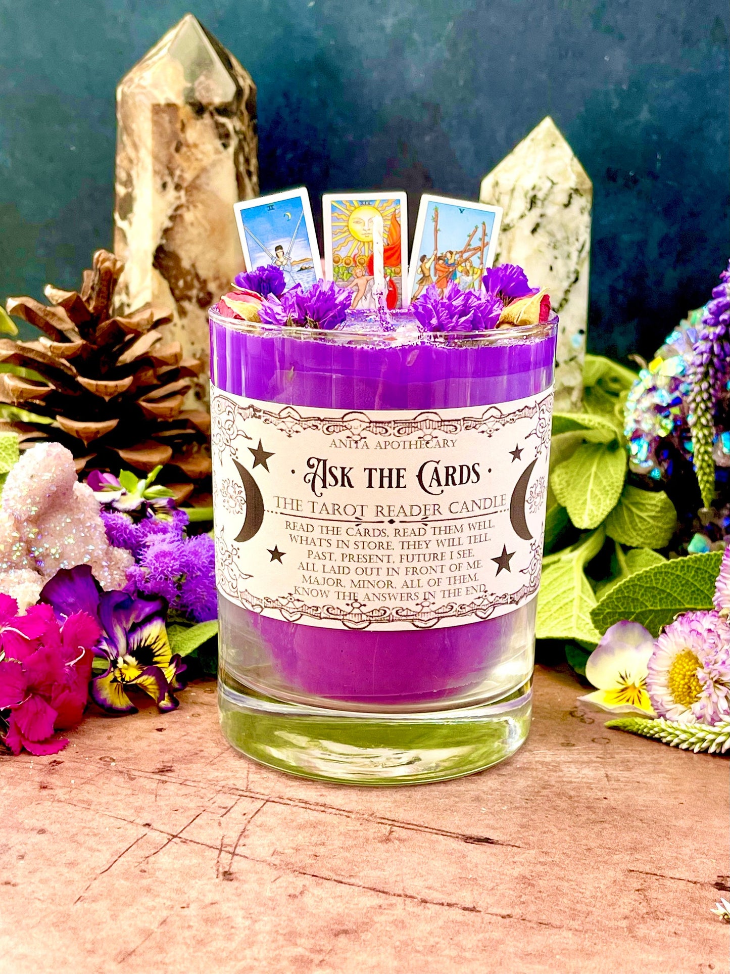 Ask the Cards ~ Tarot Reader Candle, Anita Apothecary, witch candle, spell candle, witchcraft candle, tarot deck, tarot cards, fortunes