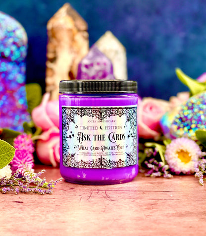 MYSTERY CHARM Ask the Cards ~ Tarot Reader Candle, Anita Apothecary, witch candle, spell candle, witchcraft candle, tarot deck