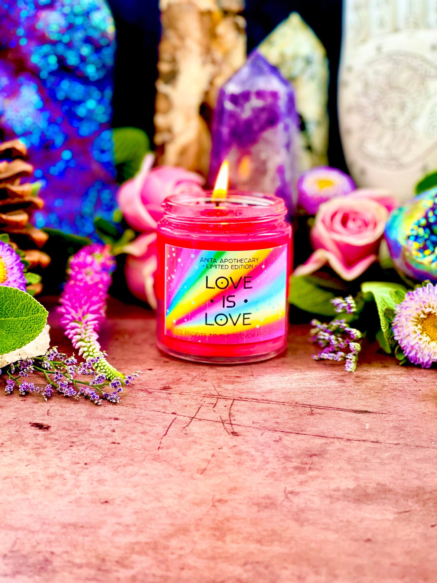 Love is Love Pride Candle ~ LGBTQIA+ Candle, Pride Candle, Pride Rainbow candle, LGBTQ candle, Anita Apothecary