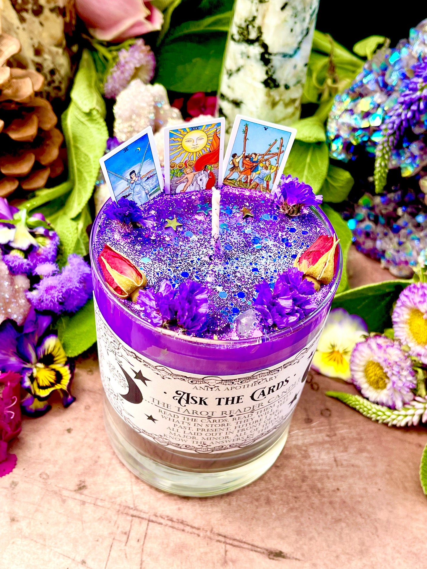 Ask the Cards ~ Tarot Reader Candle, Anita Apothecary, witch candle, spell candle, witchcraft candle, tarot deck, tarot cards, fortunes