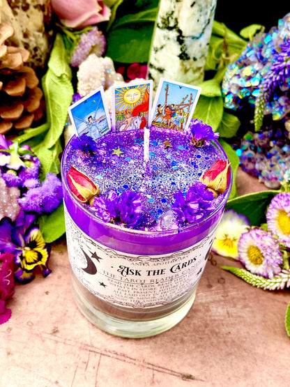 Ask the Cards ~ Tarot Reader Candle, Anita Apothecary, witch candle, spell candle, witchcraft candle, tarot deck, tarot cards, fortunes