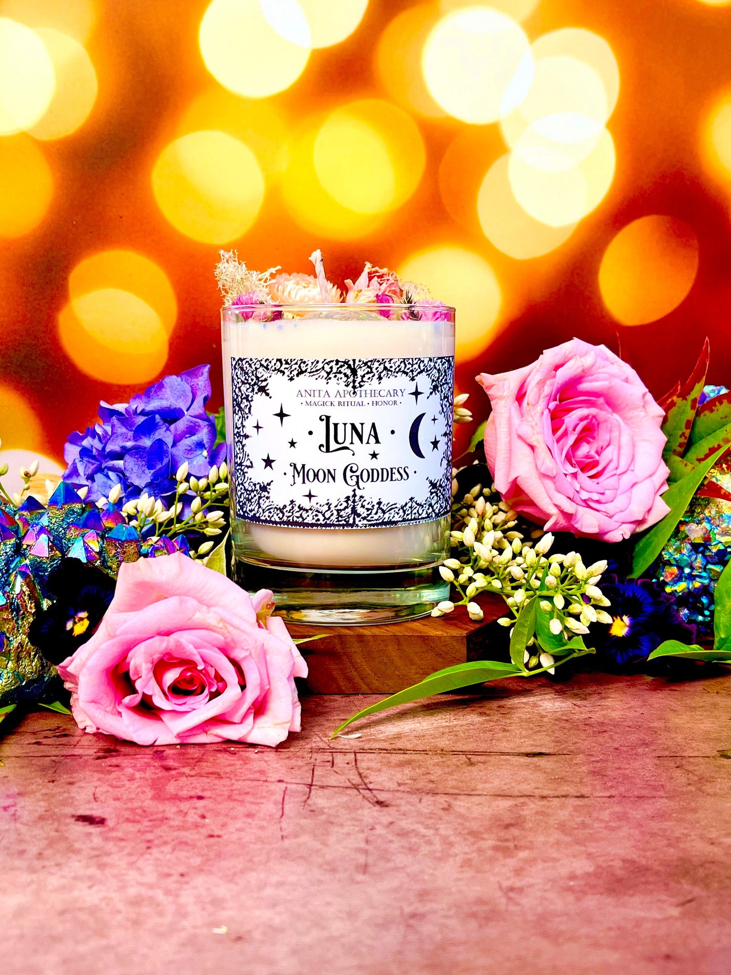 Luna Candle Goddess of the Moon~ Ritual Candle- Wiches Candle, Moon Candle, Witchcraft candle, Moon Goddess Luna Selene, Anita Apothecary