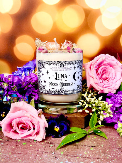 Luna Candle Goddess of the Moon~ Ritual Candle- Wiches Candle, Moon Candle, Witchcraft candle, Moon Goddess Luna Selene, Anita Apothecary