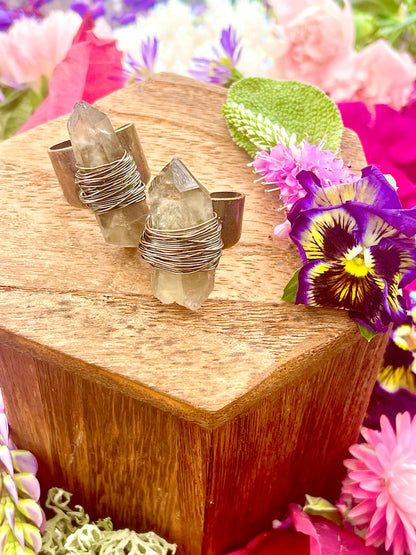 Witch of the Woods Smokey Quartz Ring | Anita Apothecary, Smokey Quartz Point Ring, Raw Crystal Jewelry, Witch Ring, Witch Jewelry