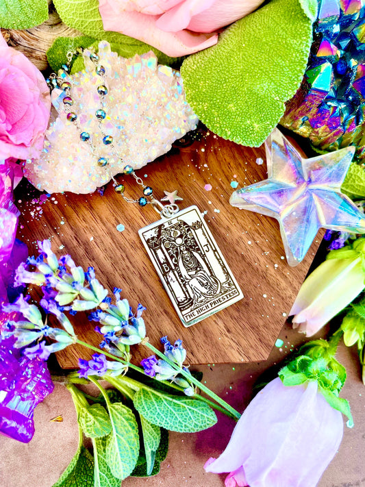 High Priestess Tarot Necklace ~ Anita Apothecary, Tarot pendant, witch tarot jewelry, witch jewelry, witchcraft jewelry, tarot cards