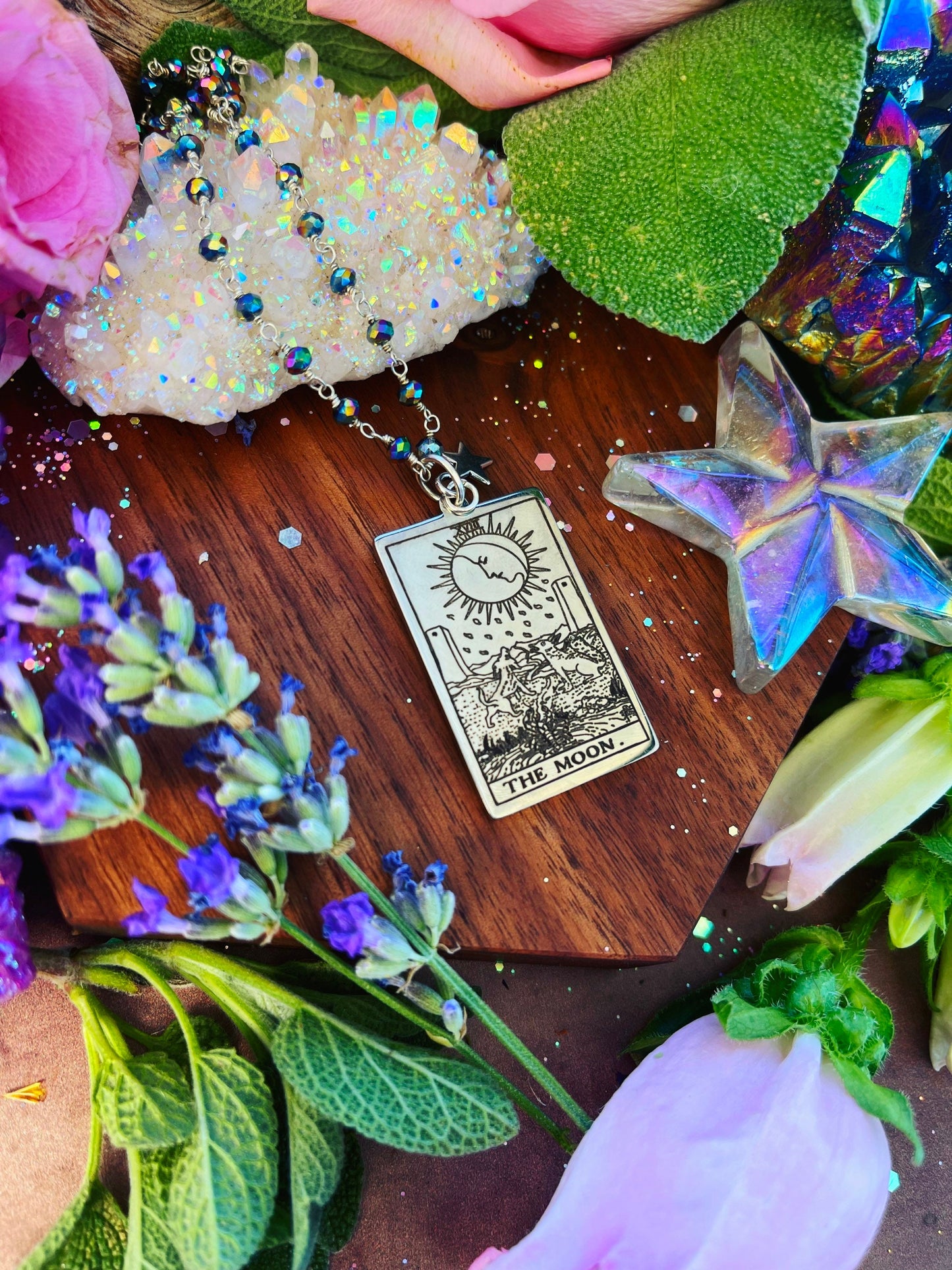 The Moon Tarot Necklace ~ Anita Apothecary, Tarot pendant, witch tarot jewelry, witch jewelry, witchcraft jewelry, tarot cards