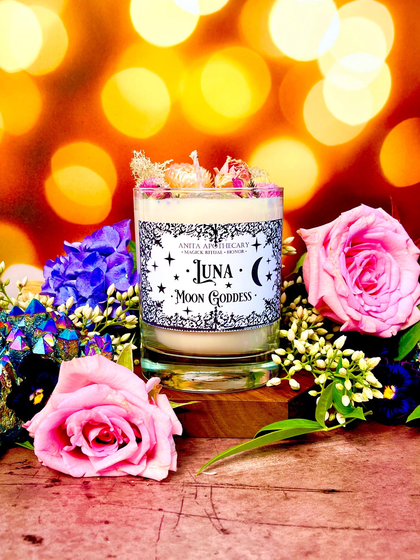 Luna Candle Goddess of the Moon~ Ritual Candle- Wiches Candle, Moon Candle, Witchcraft candle, Moon Goddess Luna Selene, Anita Apothecary