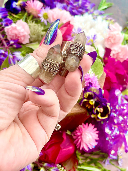 Witch of the Woods Smokey Quartz Ring | Anita Apothecary, Smokey Quartz Point Ring, Raw Crystal Jewelry, Witch Ring, Witch Jewelry