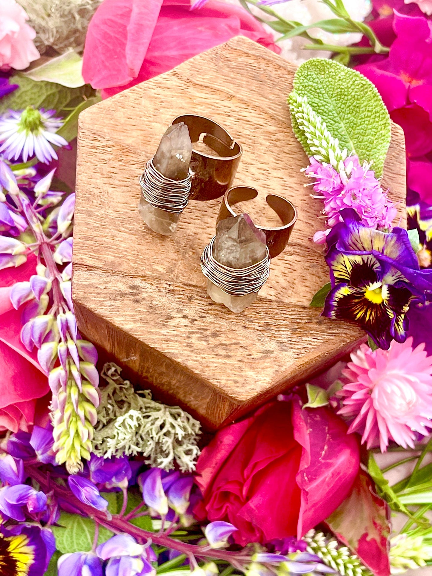 Witch of the Woods Smokey Quartz Ring | Anita Apothecary, Smokey Quartz Point Ring, Raw Crystal Jewelry, Witch Ring, Witch Jewelry