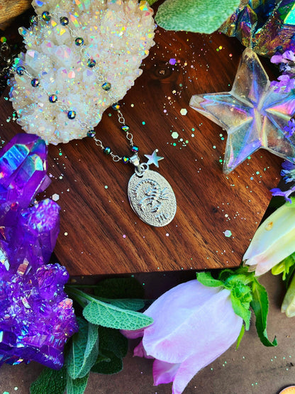 The Scorpio Aura Beaded Necklace | Anita Apothecary, Astrology pendant, witch zodiac jewelry, witch jewelry, zodiac jewelry, Aquarius