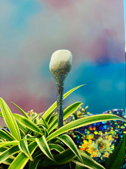 Rainbow Moonstone Plant Stake ~ Anita Apothecary, Live Houseplants, Living Houseplants, House Plants, House Plant Decor, Plant Witch