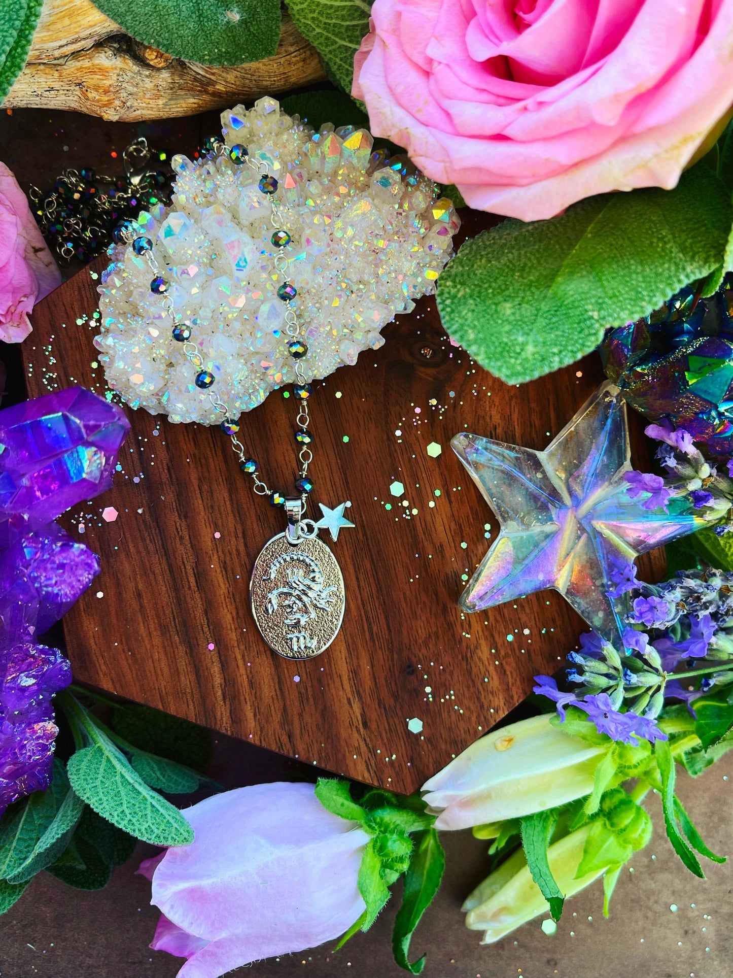 The Scorpio Aura Beaded Necklace | Anita Apothecary, Astrology pendant, witch zodiac jewelry, witch jewelry, zodiac jewelry, Aquarius